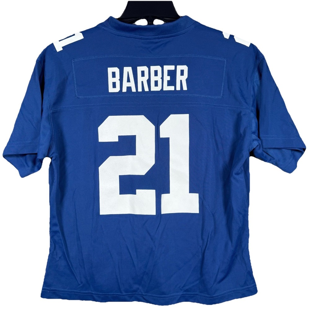 Vintage Tiki Barber New York Giants Jersey Youth Large Blue Reebok #21 NFL